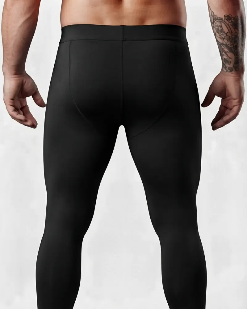 Leggings de compresión negros, espalda